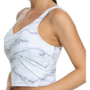 NWT Womens Haowind Marbled Longline Workout Fitness Bralette Sports Bra - Sz XS